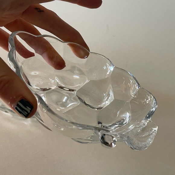 Vintage 5” Crystal grapes small charcuterie fruit serving clear dishes set of 2 - Picture 7 of 8